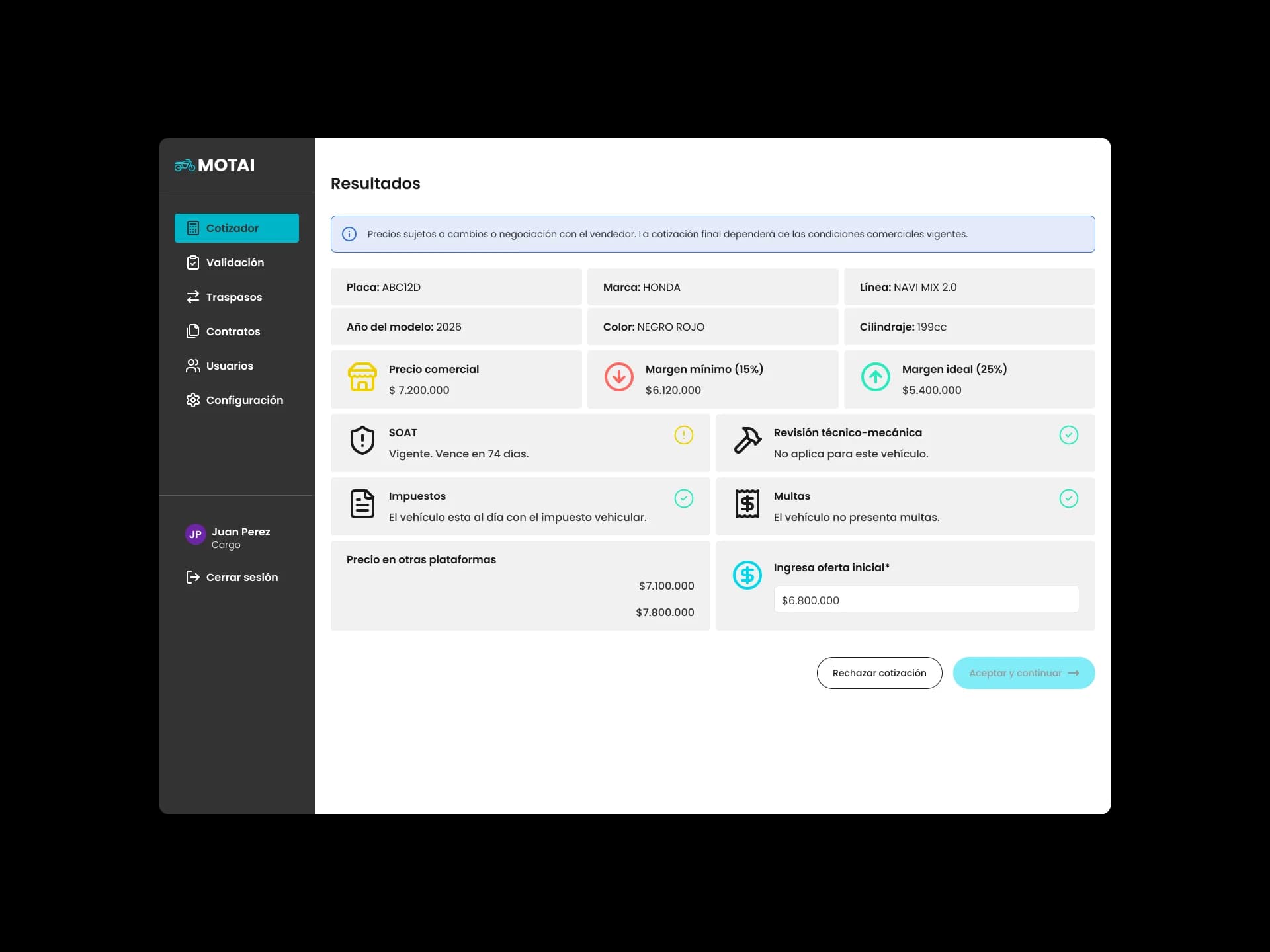 Plataforma tecnológica Motai